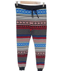 American Eagle‎ Striped Knit Pants Womens Medium Drawstring Sweater Multicolor